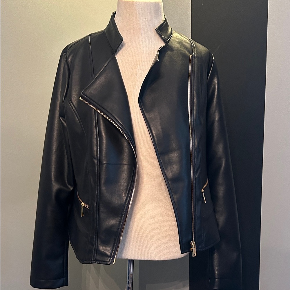 Ellen Tracy Black Leather Jacket
